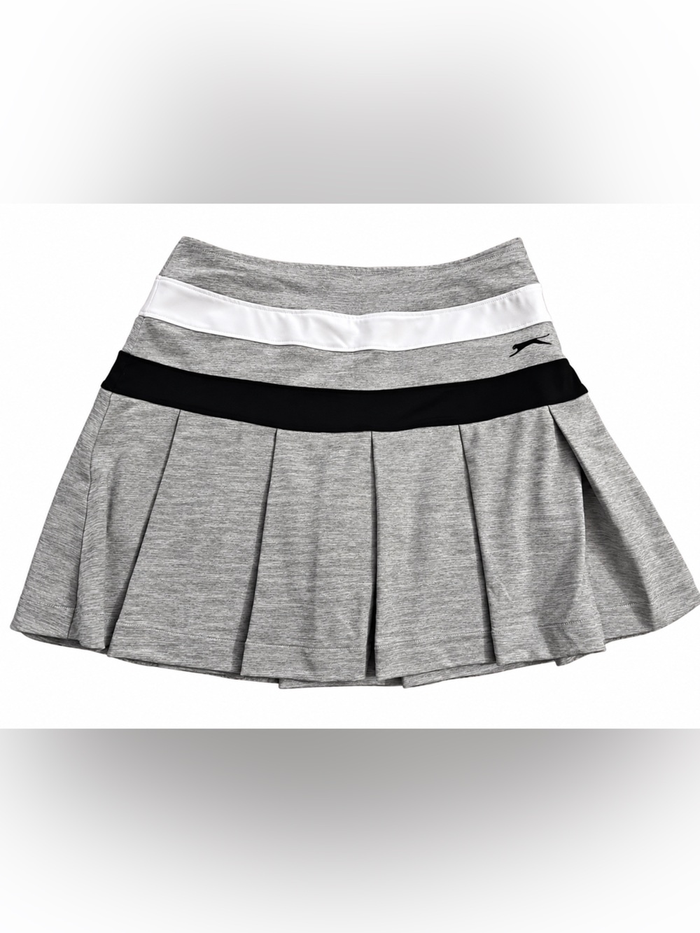 Slazenger Gray Pleated Skort with Black and White Bands